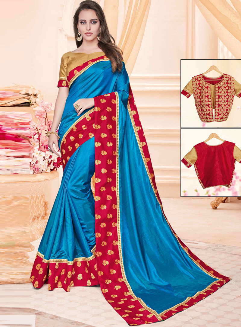 Blue Silk Festival Wear Saree 106228