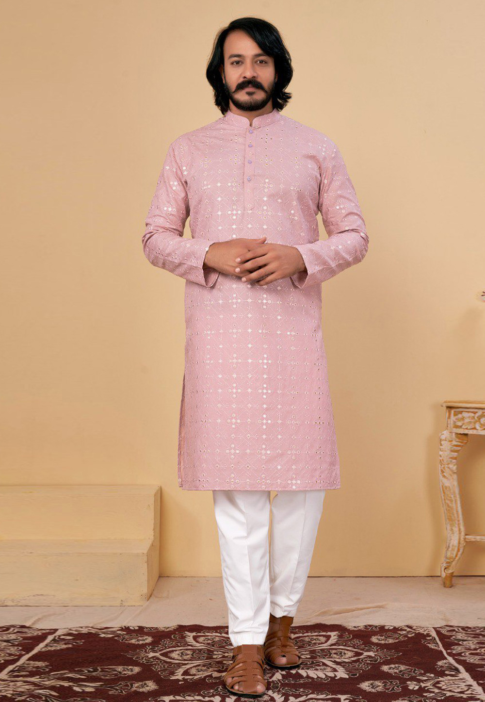 Patricia Supima Cotton Pink Kurta Set