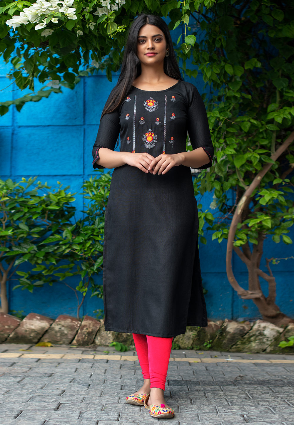 Black Silk Kurti 231486