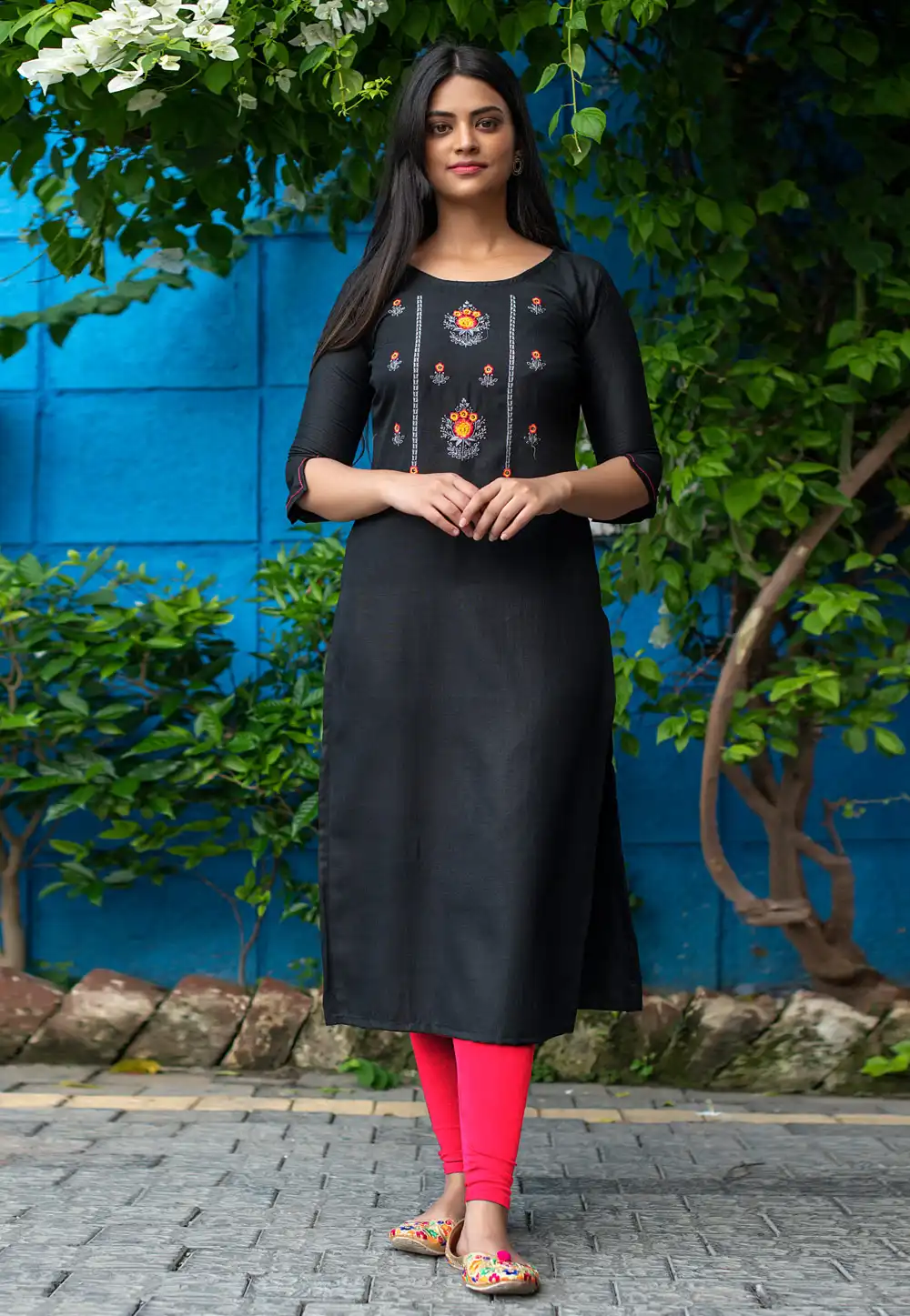 Black Silk Kurti 231486