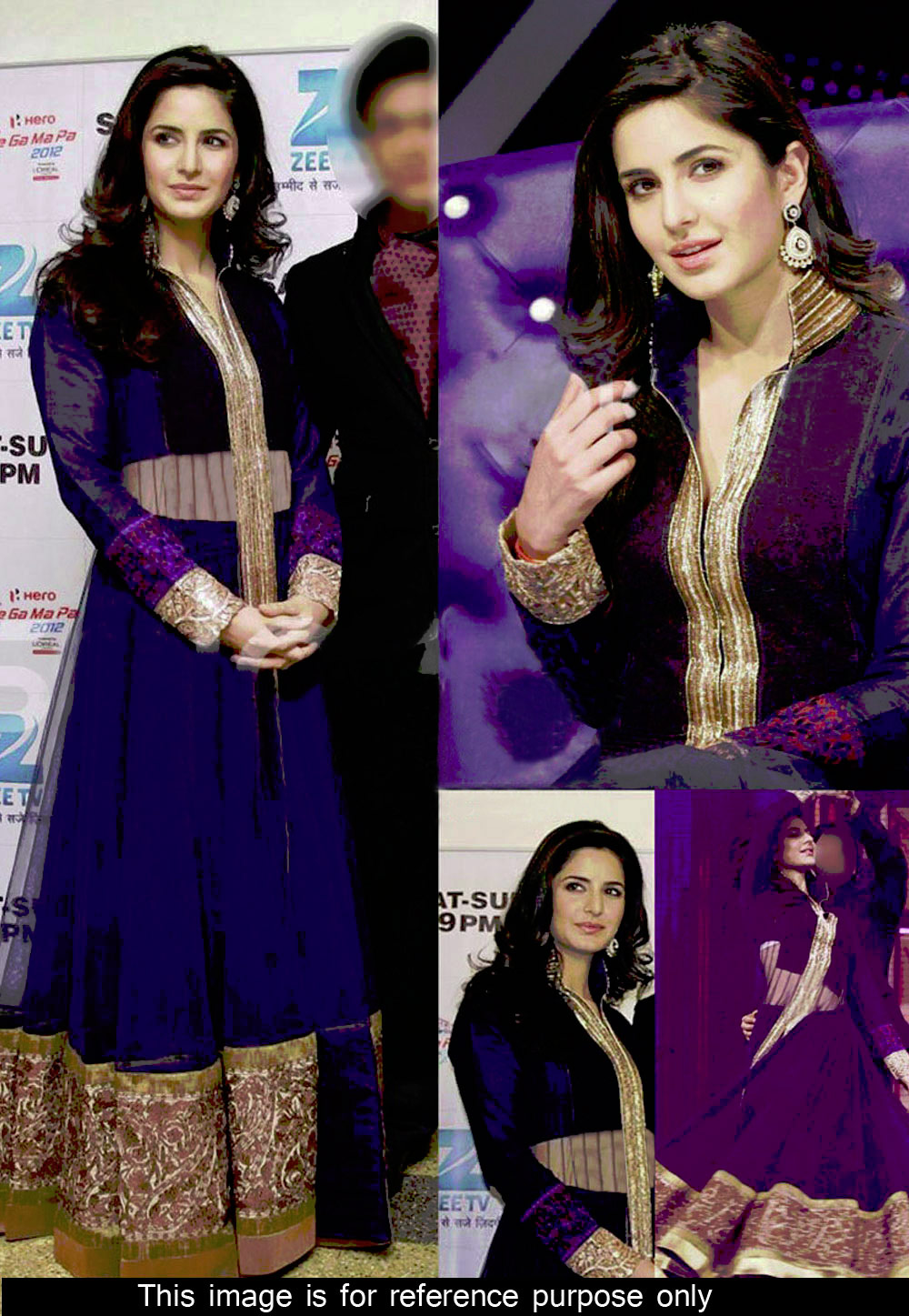 Katrina Kaif Blue Net Designer Party wear Gown 22111