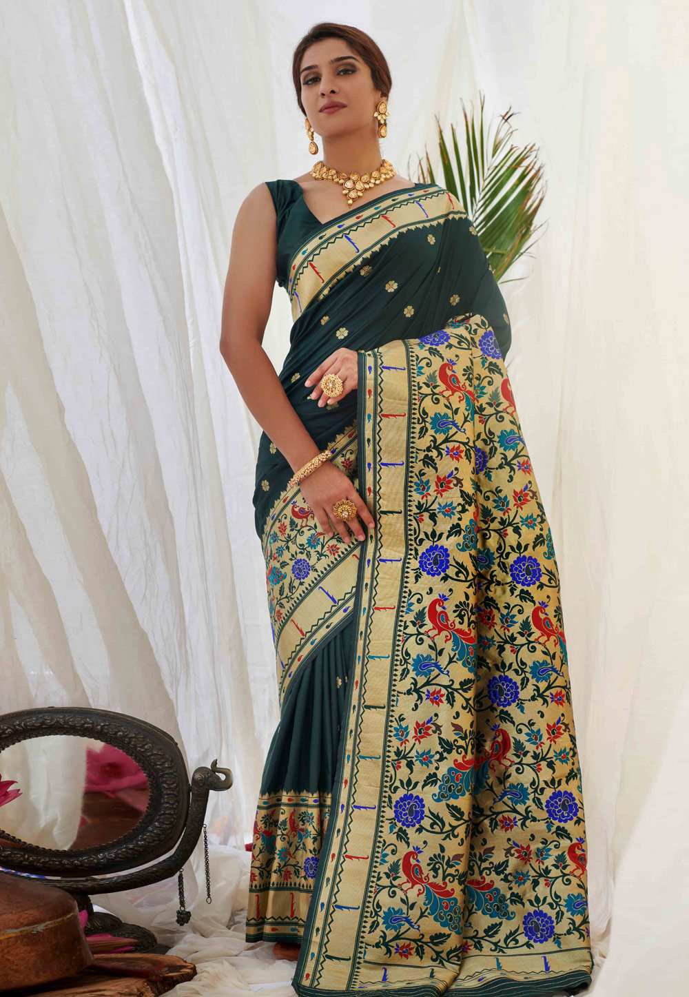 Green Silk Paithani Saree 231848