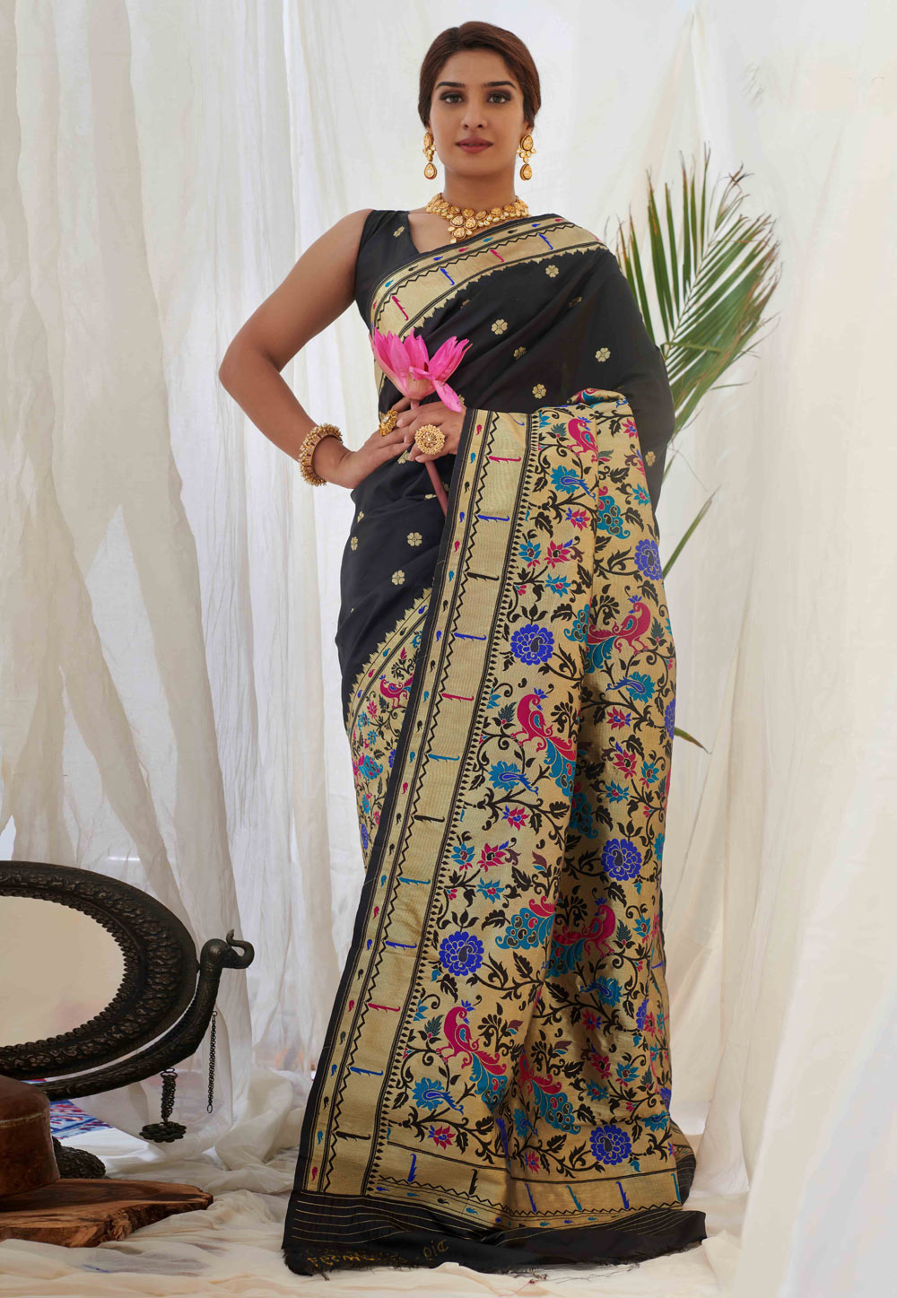 Black Silk Paithani Saree 231851