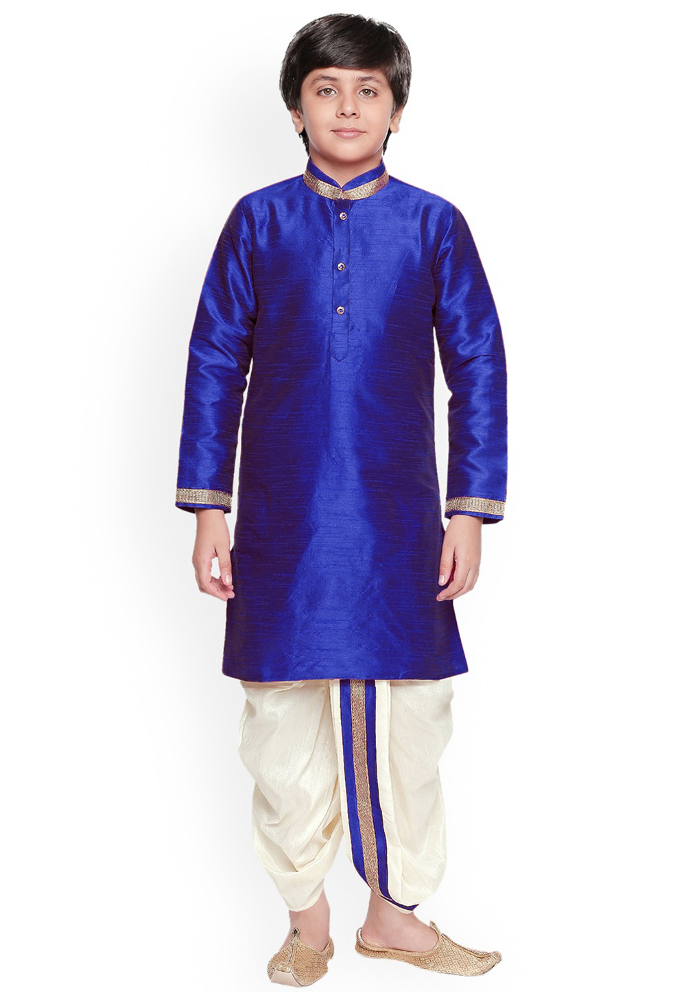 Blue Dupion Silk Kids Dhoti Kurta 227681