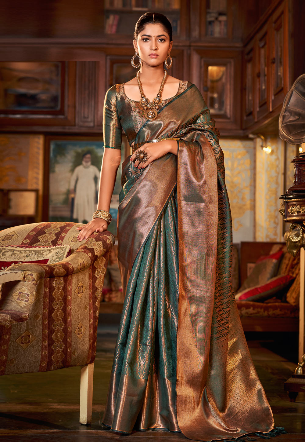 Brown Kanjivaram Silk Saree With Blouse 258242