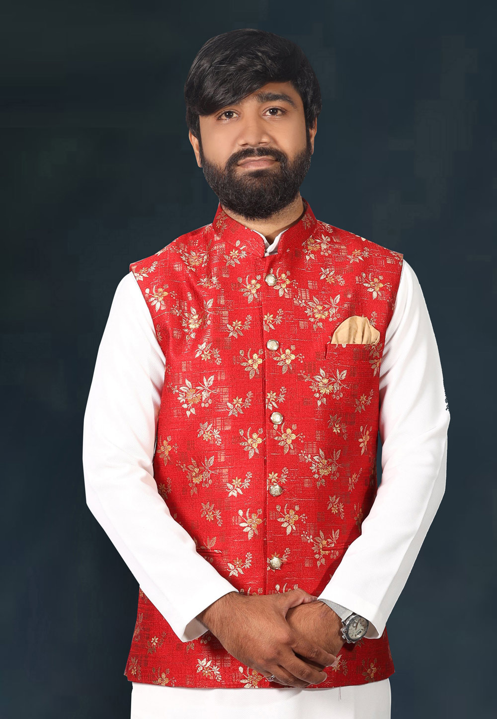 Red Jacquard Modi Jacket 216721