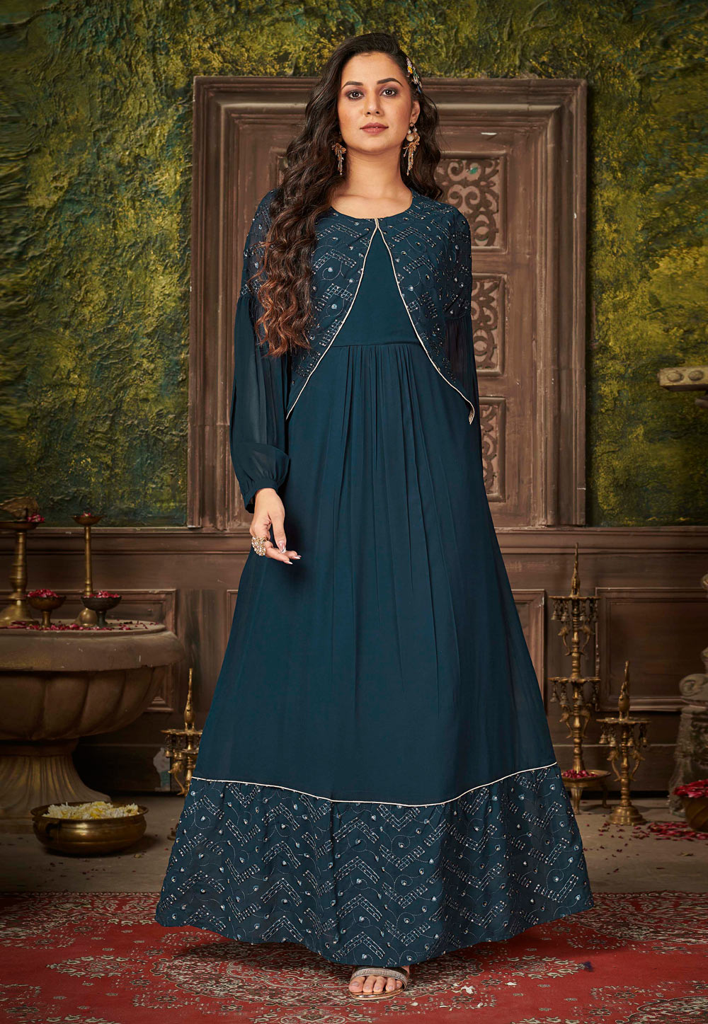 Blue Georgette Gown 234746