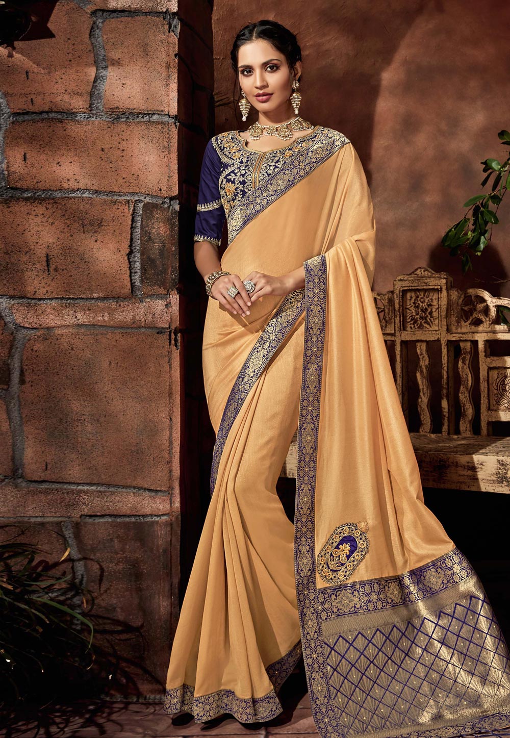 Beige Satin Festival Wear Saree 179157