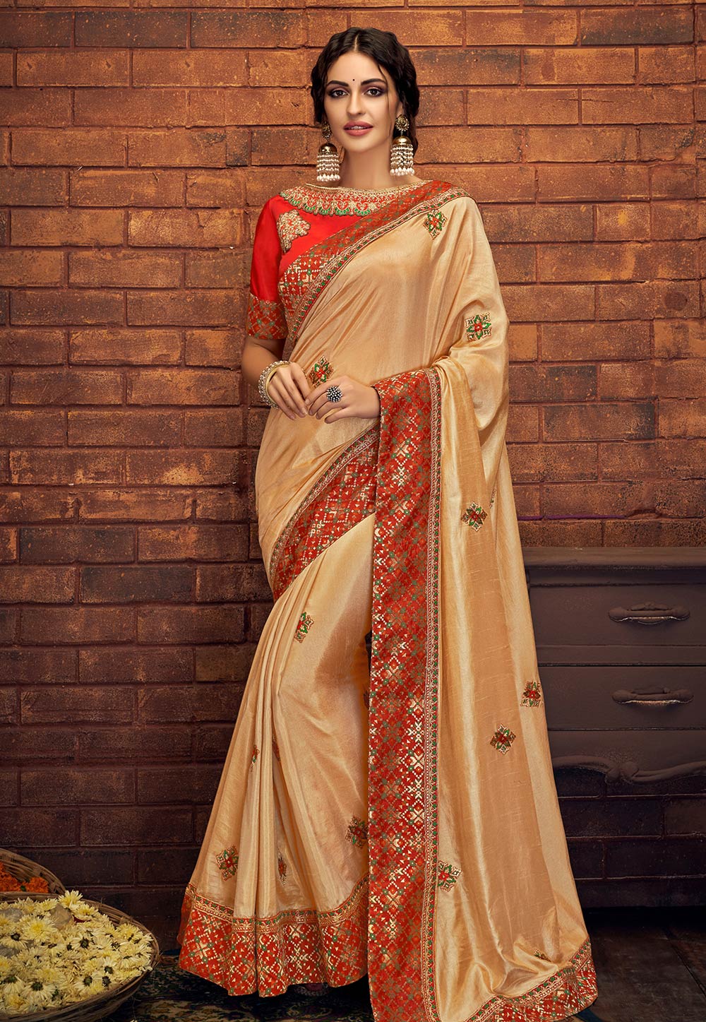 Peach Silk Festival Wear Saree 189195