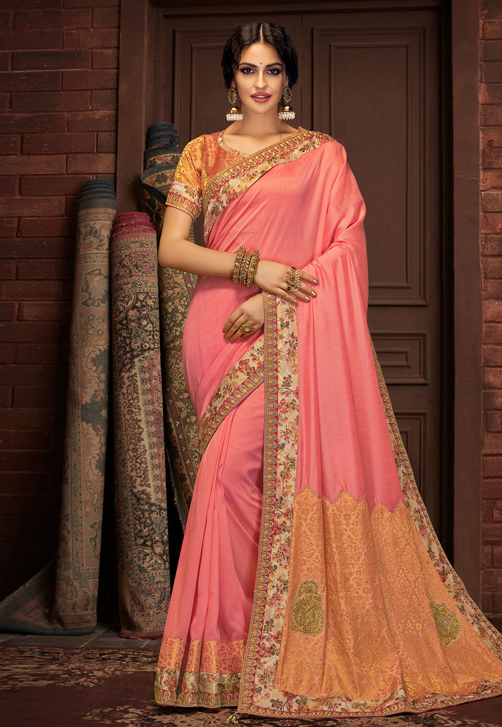 Pink Silk Party Wear Saree 189198