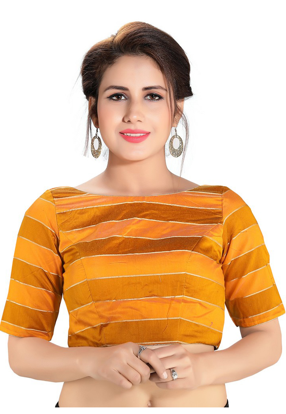 Women's Brown Colour Cotton Readymade Blouse main image 1