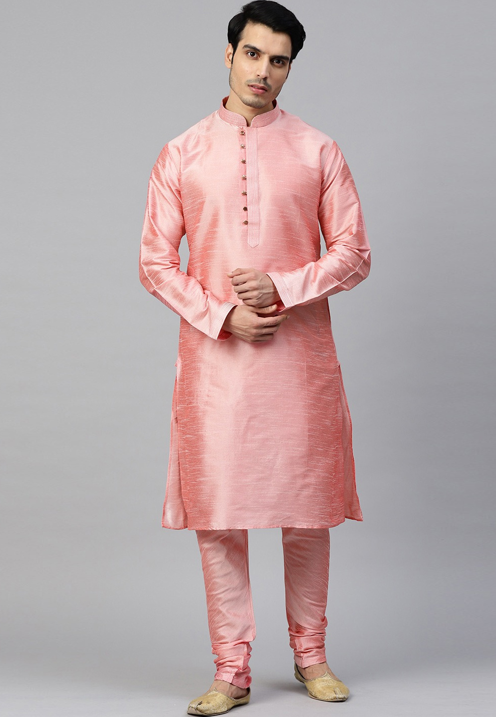 Pink Dupion Silk Kurta Pajama 236532