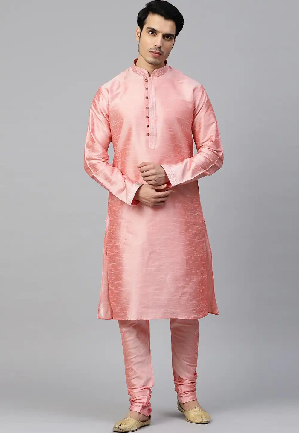 Pink Dupion Silk Kurta Pajama 236532