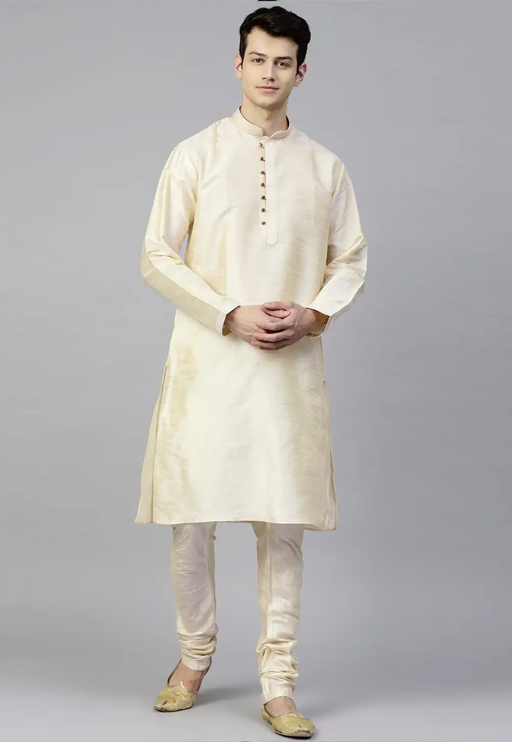 Cream Dupion Silk Kurta Pajama 236534