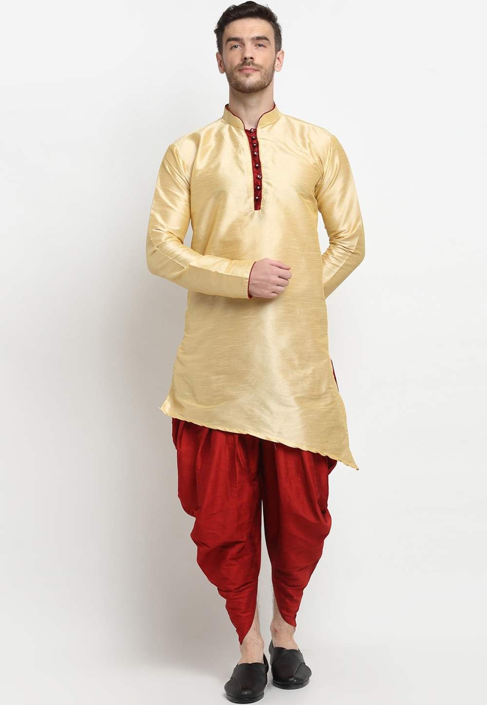 Cream Dupion Silk Dhoti Kurta 236556
