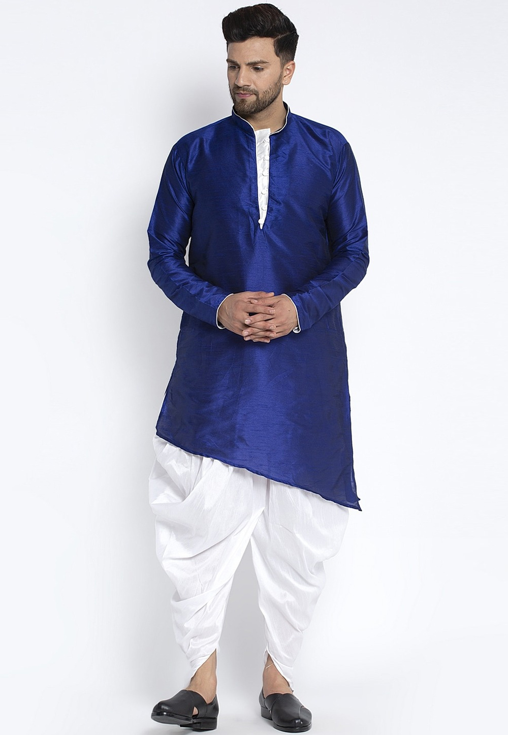 Blue Dupion Silk Dhoti Kurta 236561
