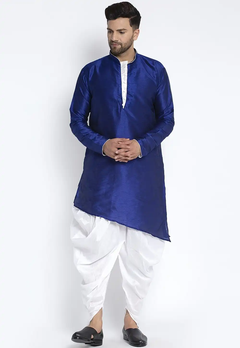 Blue Dupion Silk Dhoti Kurta 236561