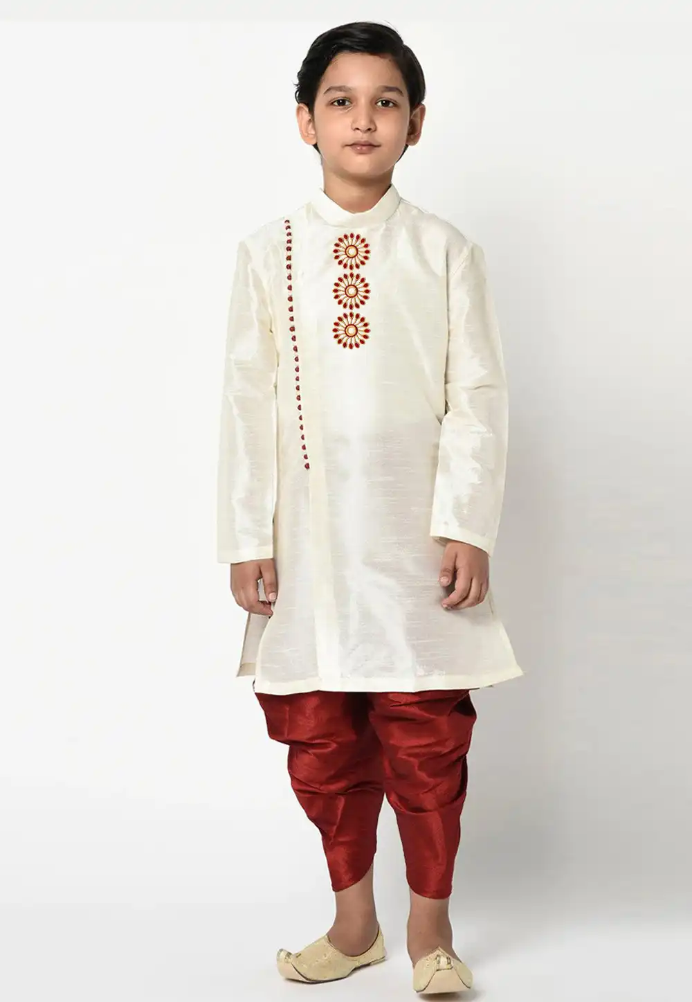 Cream Dupion Silk Kids Dhoti Kurta 229911