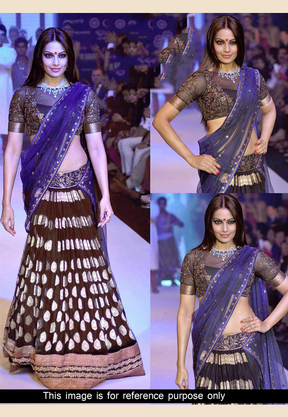 Black Net Embroidered Circular Lehenga Choli 39465