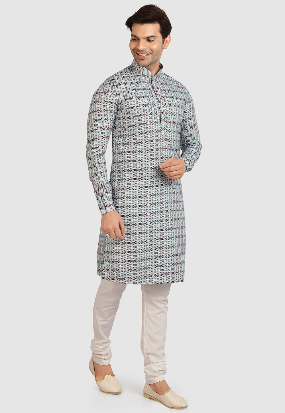 Light Green Cotton Kurta Pajama 241163