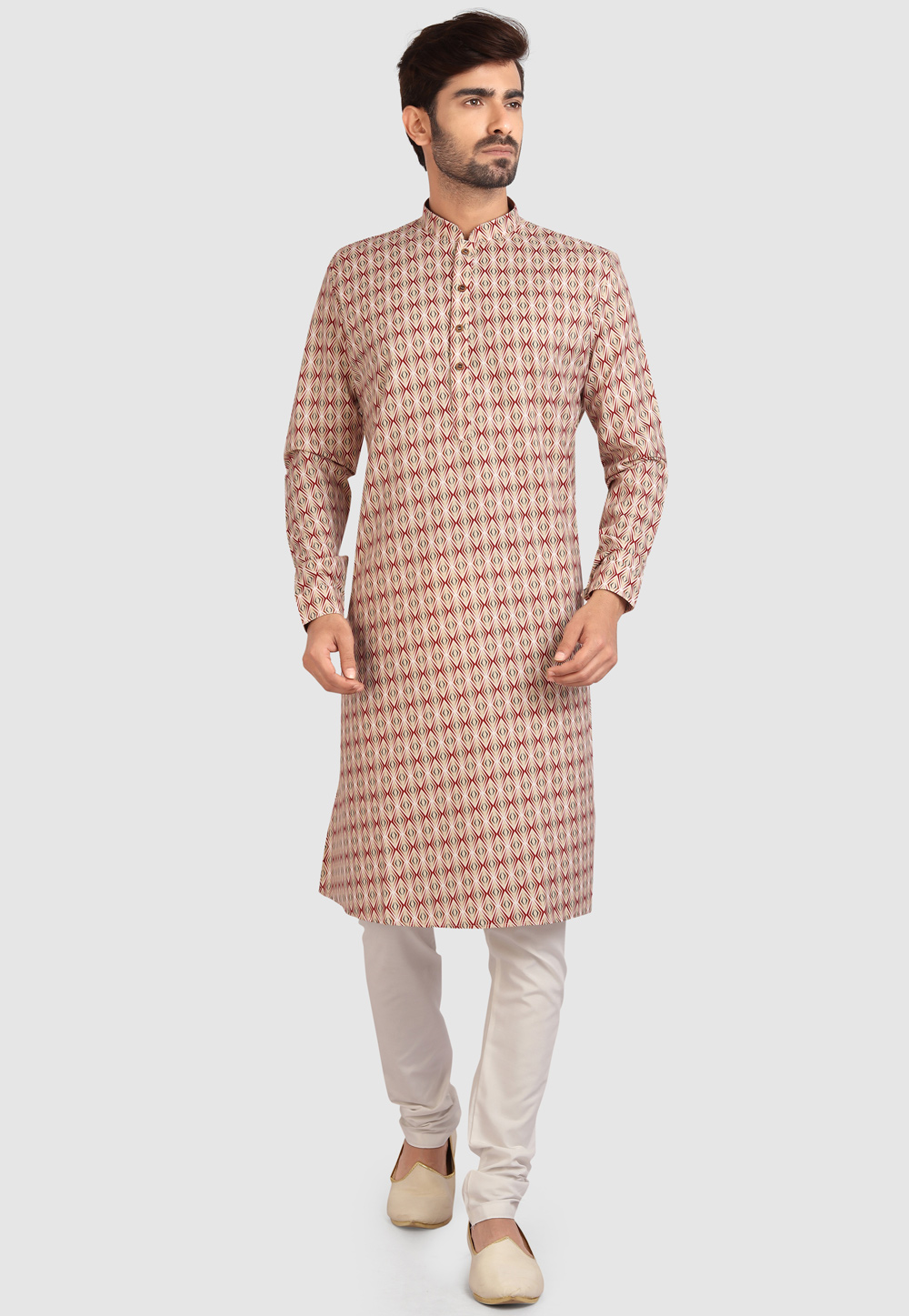 Beige Cotton Kurta Pajama 241164