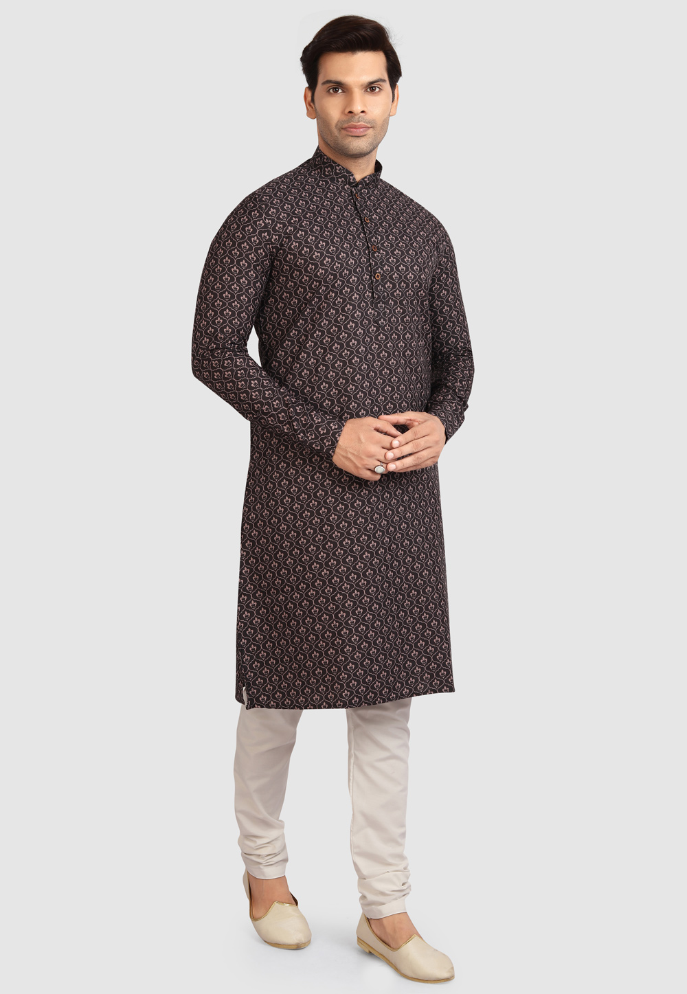 Brown Cotton Kurta Pajama 241166