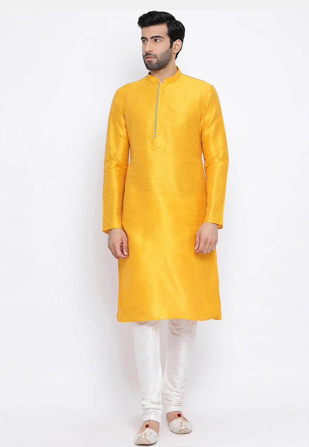 Yellow Dupion Silk Kurta Pajama 231291