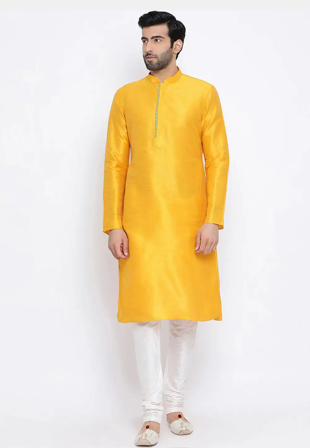 Yellow Dupion Silk Kurta Pajama 231291