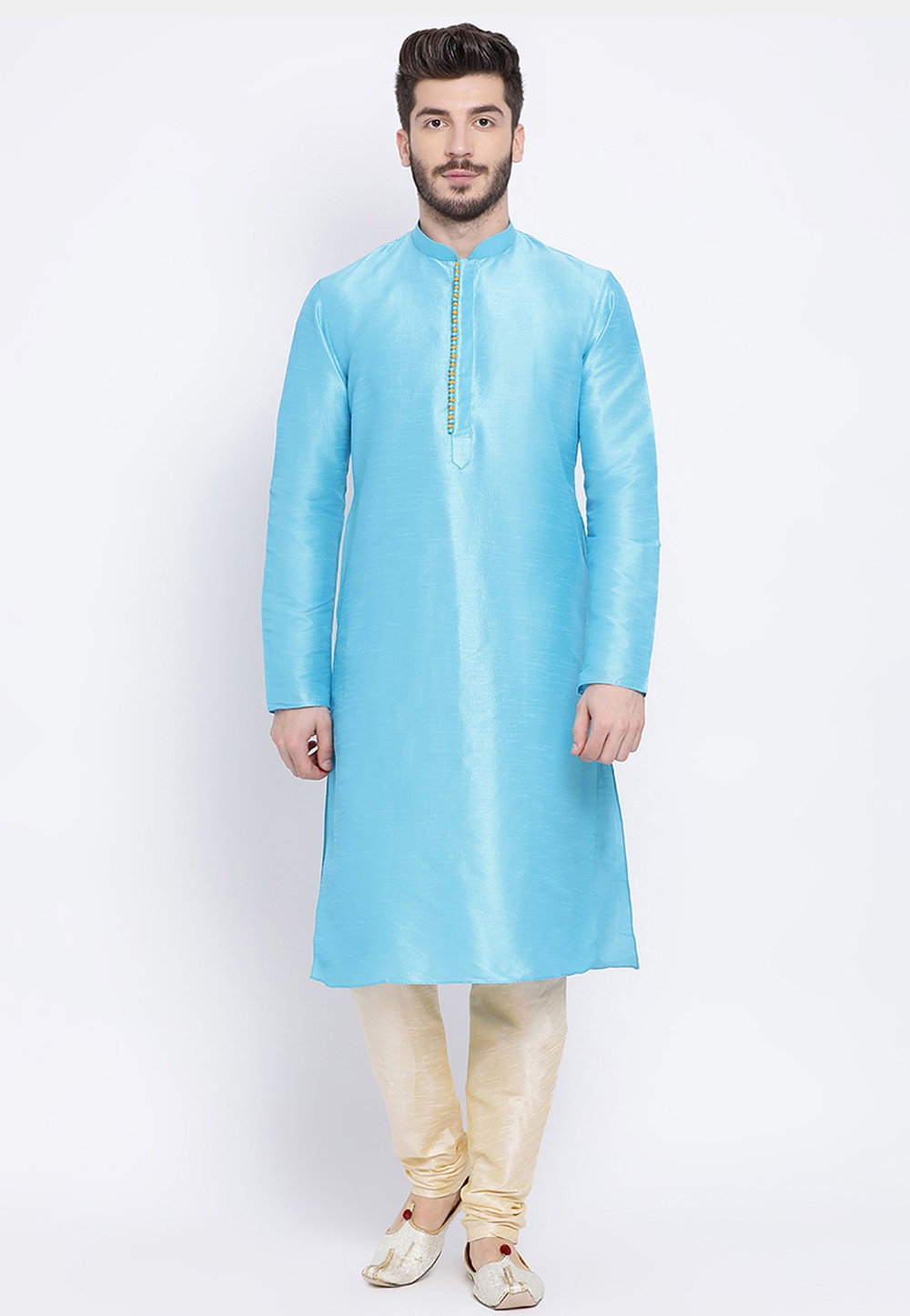 Sky Blue Dupion Silk Kurta Pajama 231294