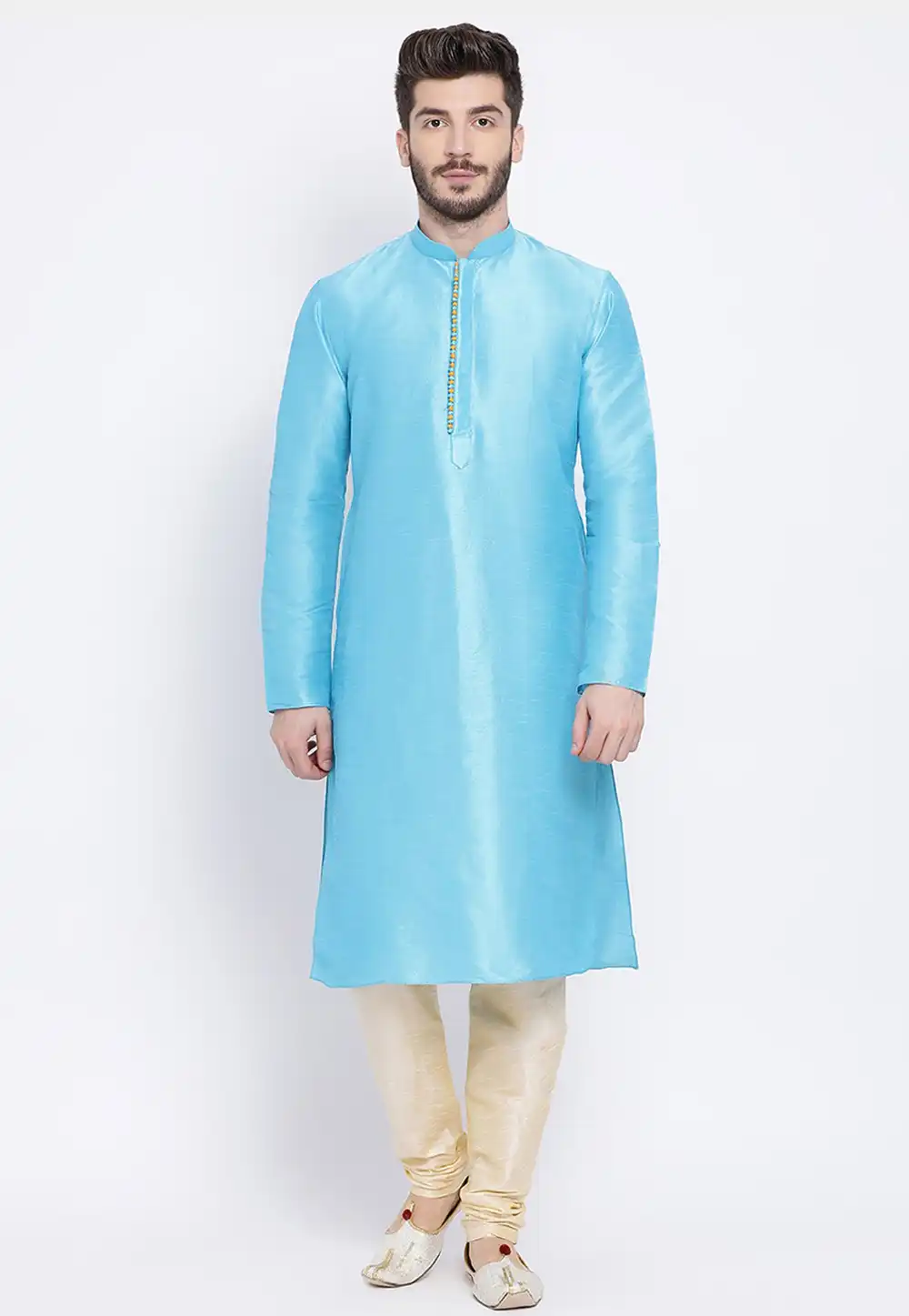 Sky Blue Dupion Silk Kurta Pajama 231294