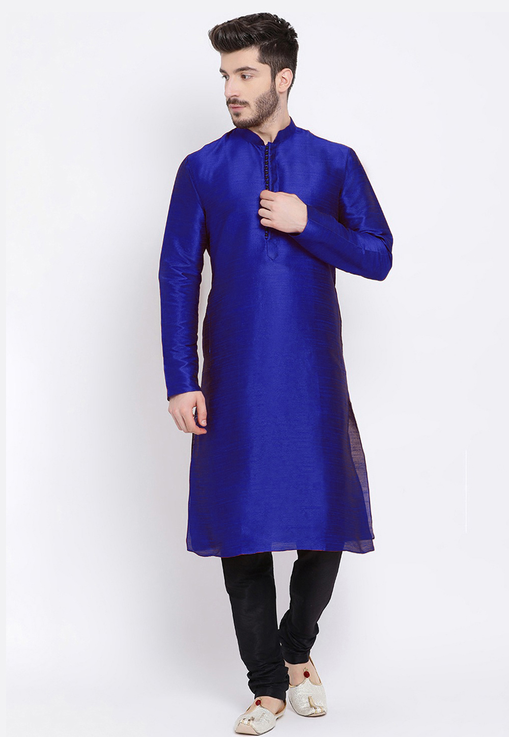 Blue Dupion Silk Kurta Pajama 235447