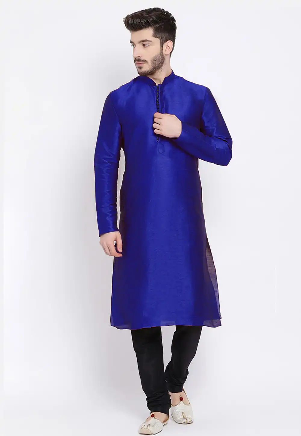 Blue Dupion Silk Kurta Pajama 235447