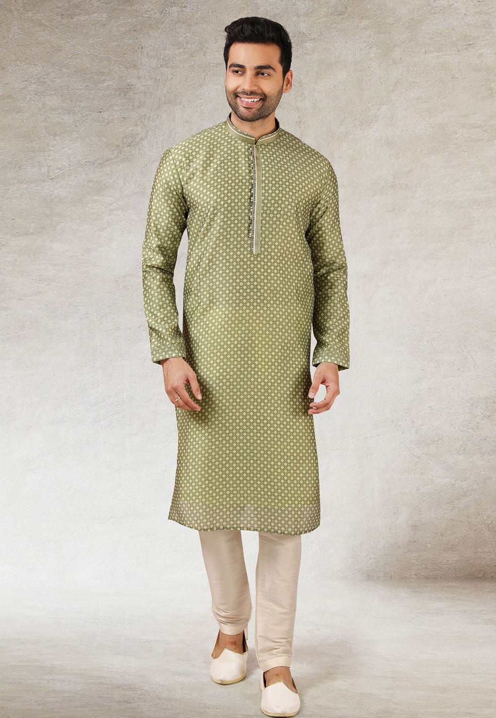 Light Green Art Silk Kurta Pajama 241409