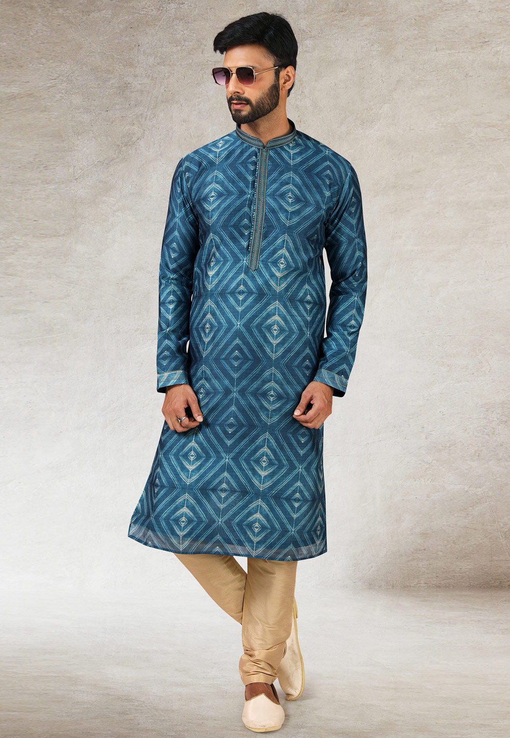Blue Art Silk Kurta Pajama 241411