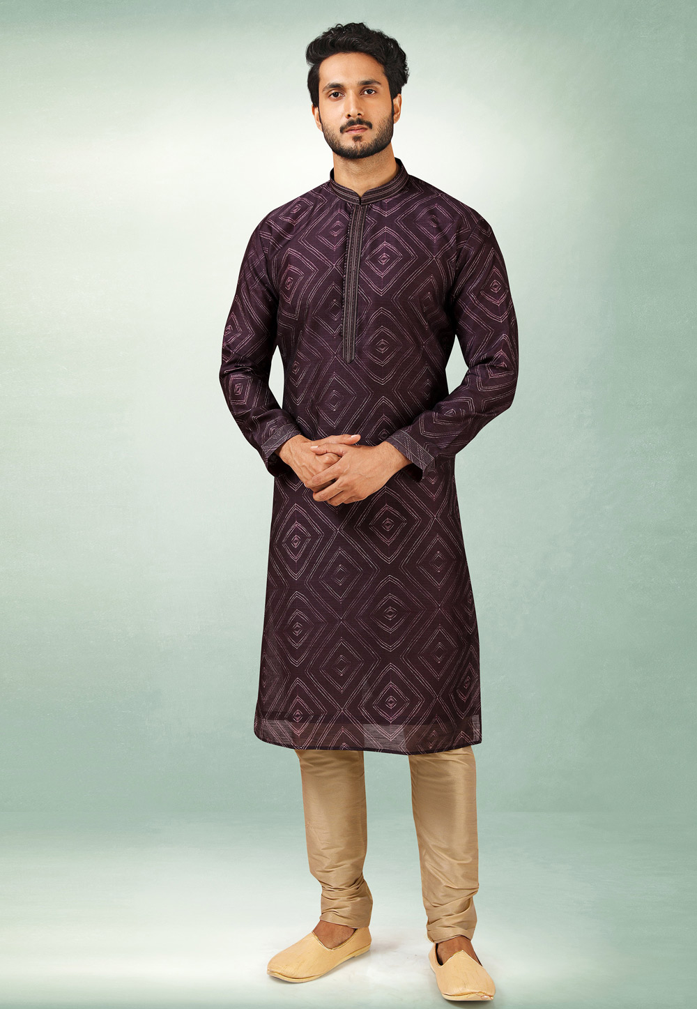 Purple Art Silk Kurta Pajama 241412