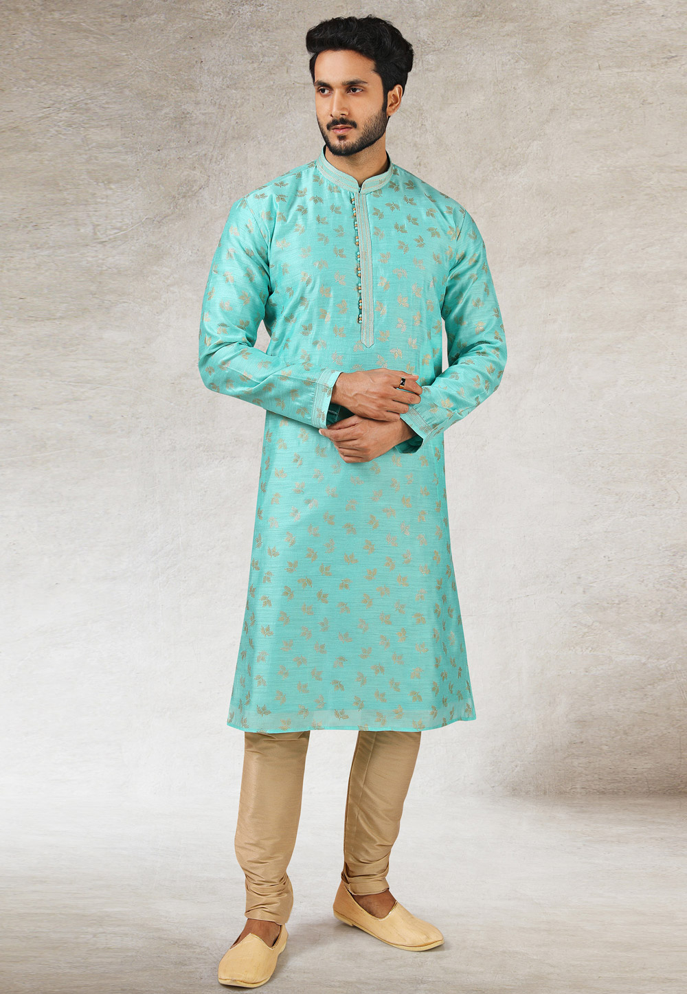 Sky Blue Art Silk Kurta Pajama 241416