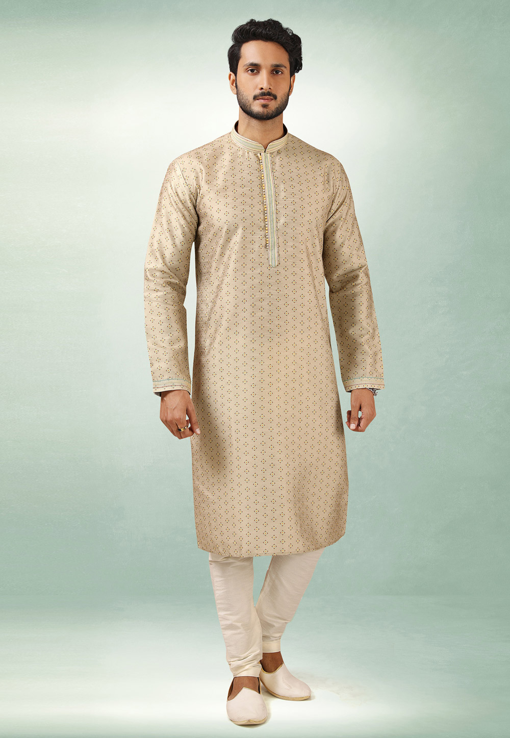 Beige Art Silk Kurta Pajama 241421