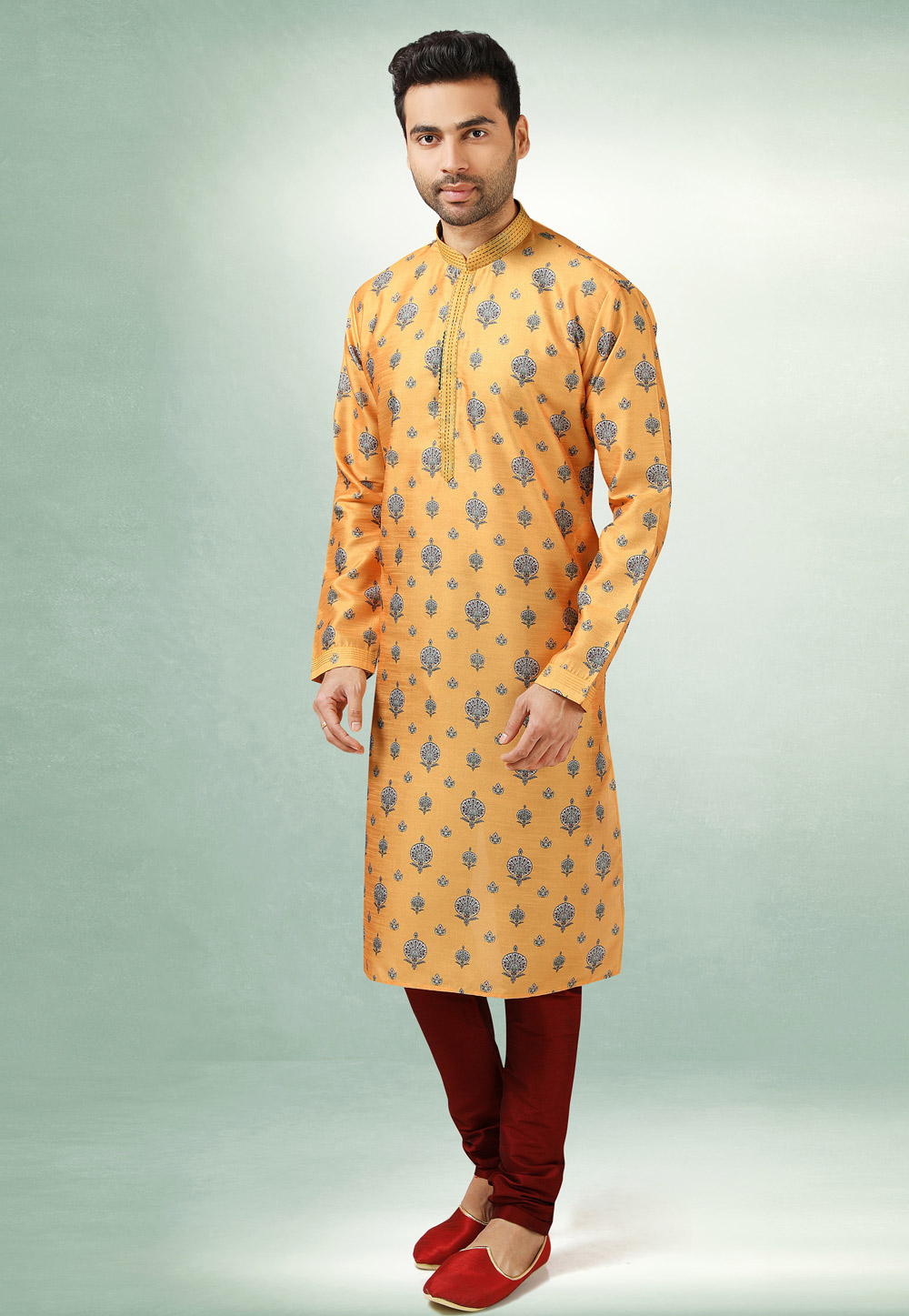 Yellow Art Silk Kurta Pajama 241433
