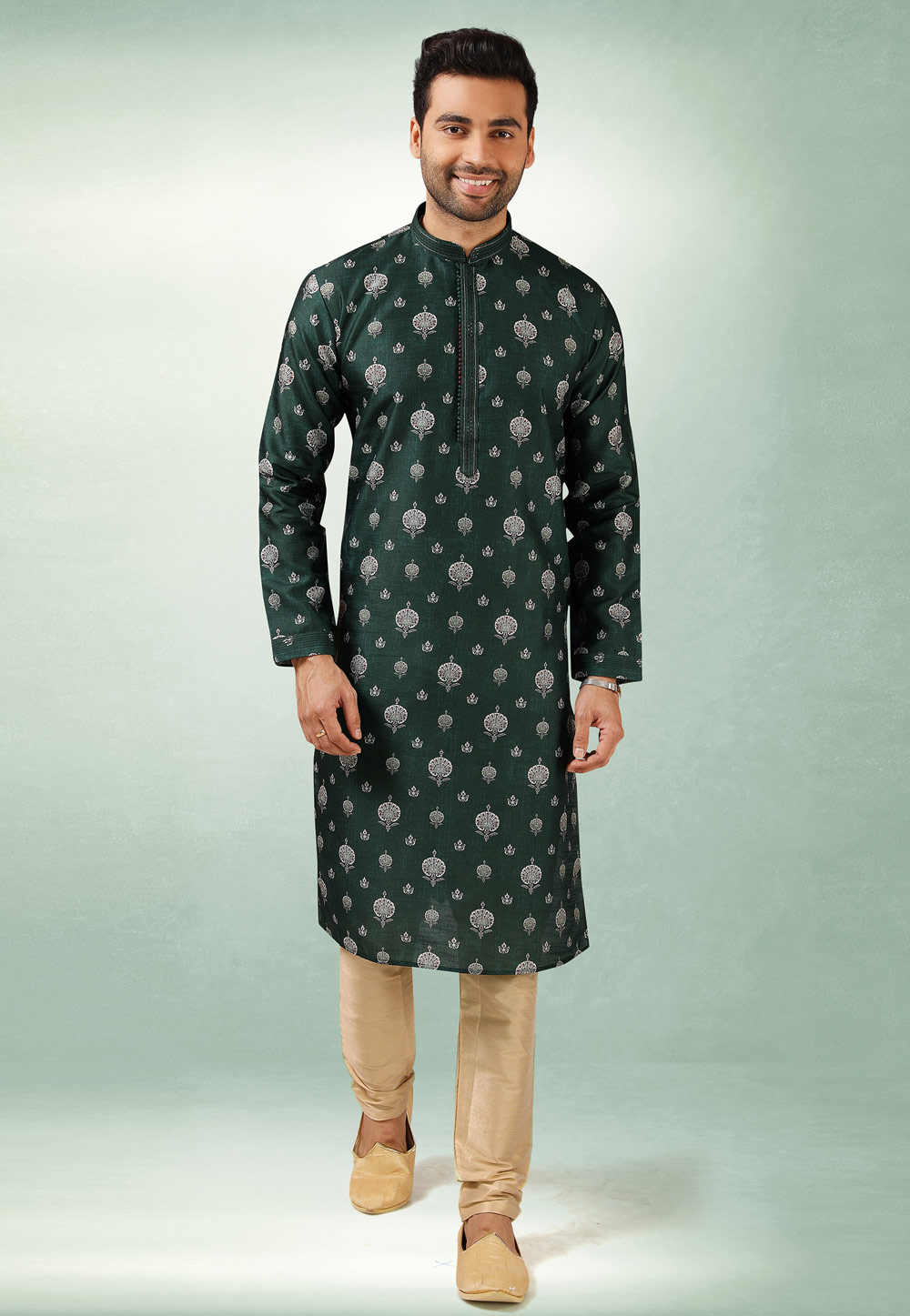 Green Art Silk Kurta Pajama 241436
