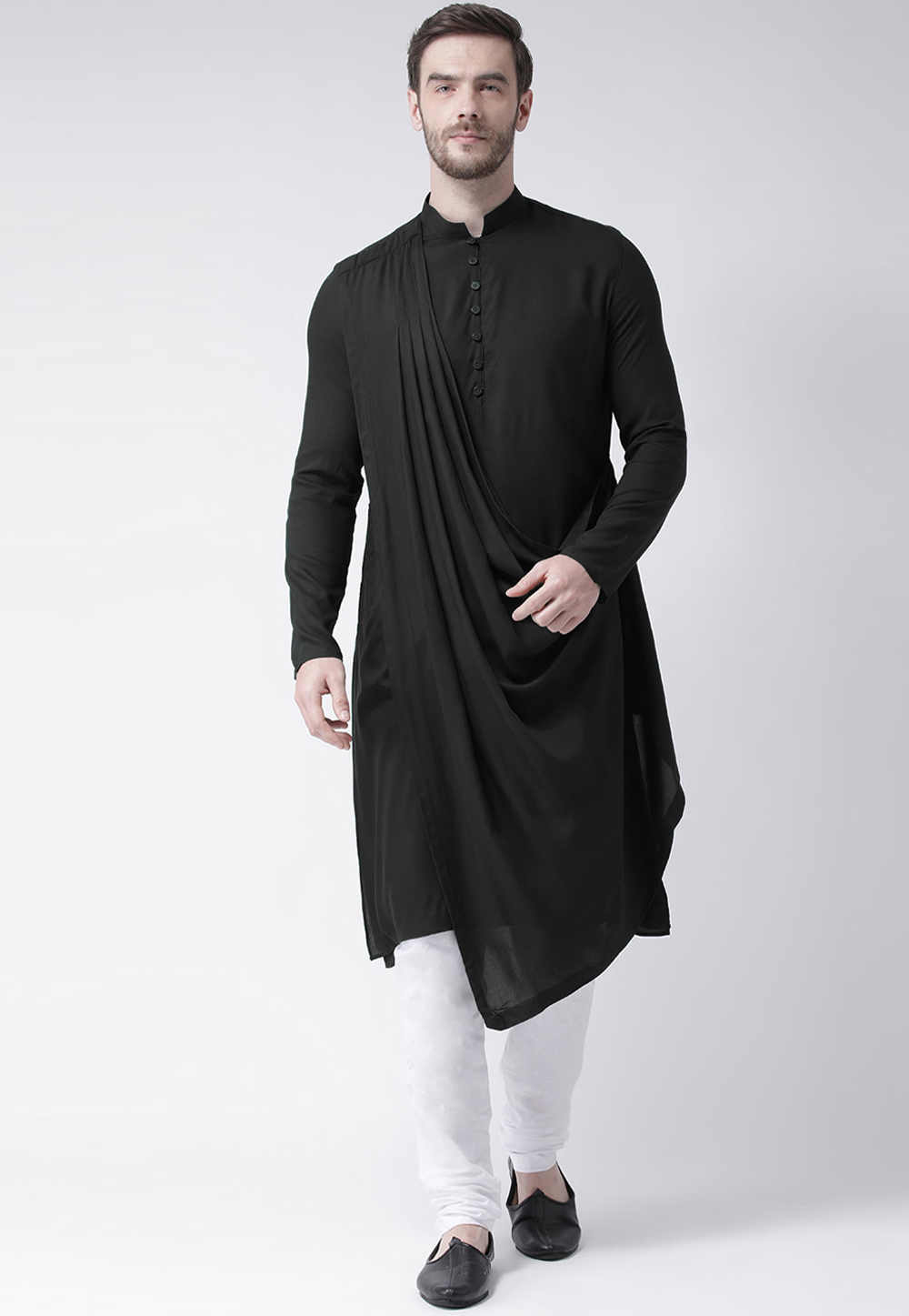 Black Cotton Kurta Pajama 236440