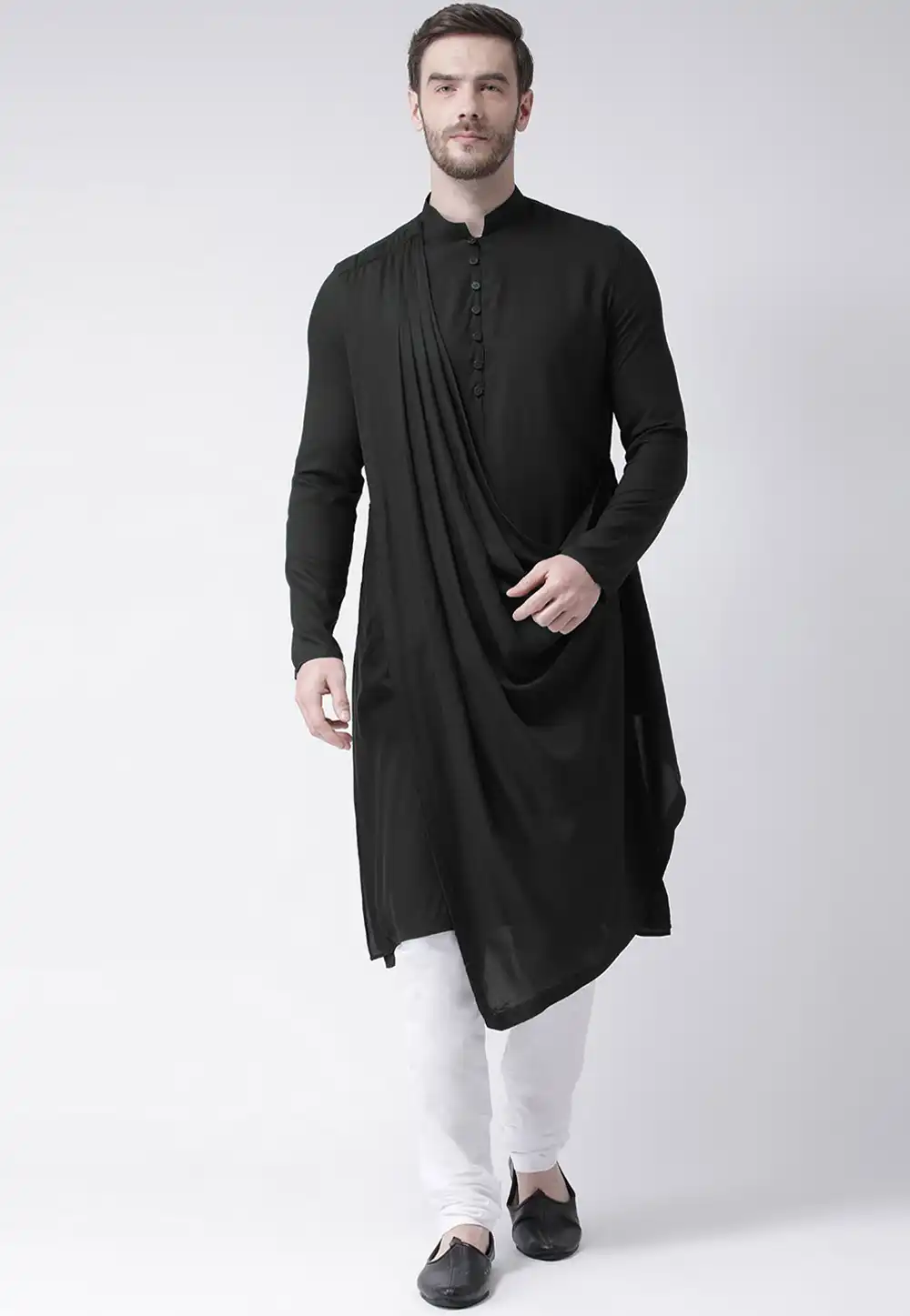 Black Cotton Kurta Pajama 236440