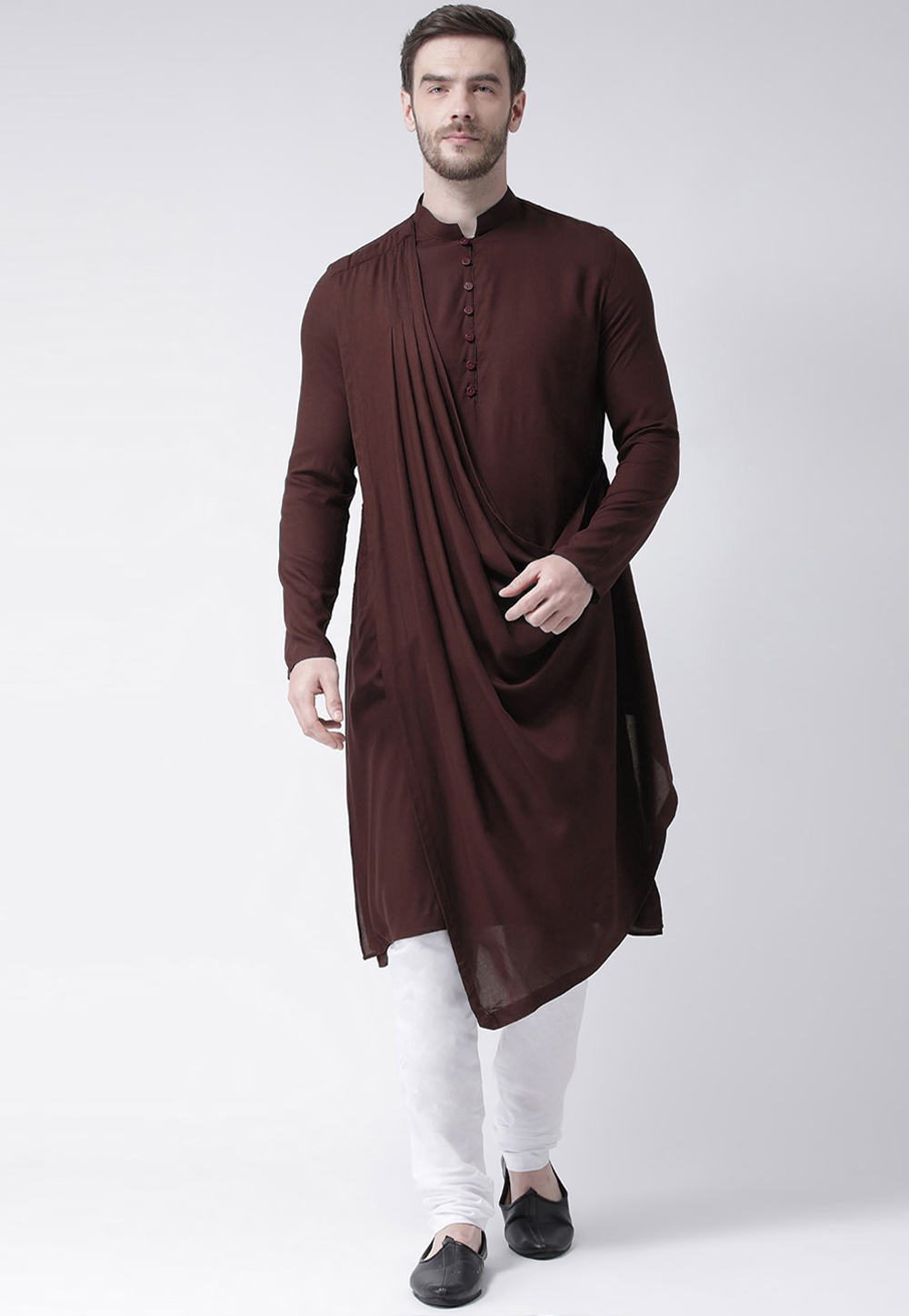 Maroon Cotton Kurta Pajama 236442