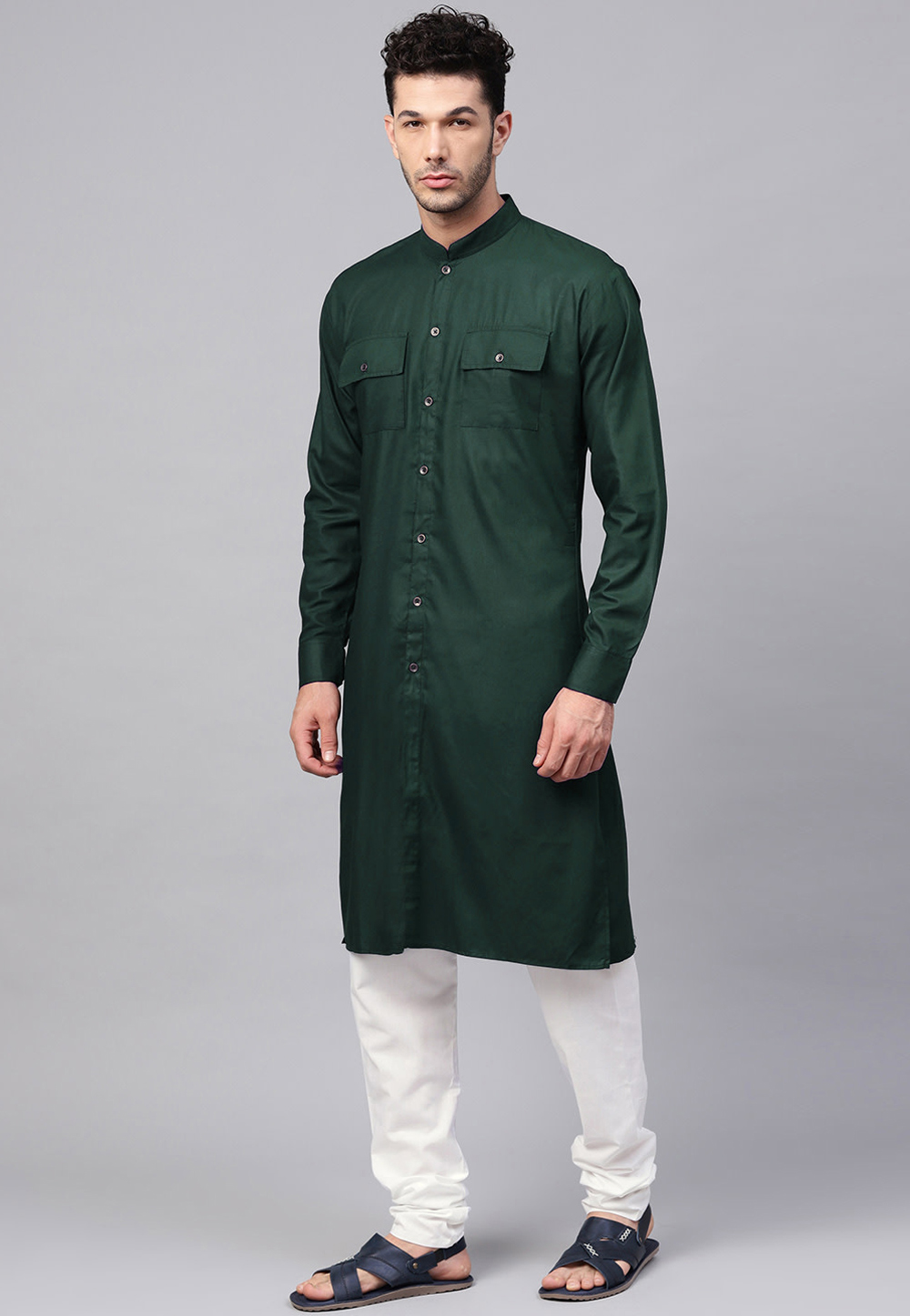 Green Cotton Kurta Pajama 236444