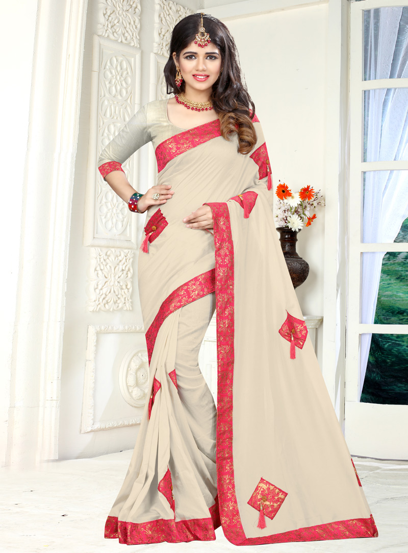 Beige Silk Festival Wear Saree 143849