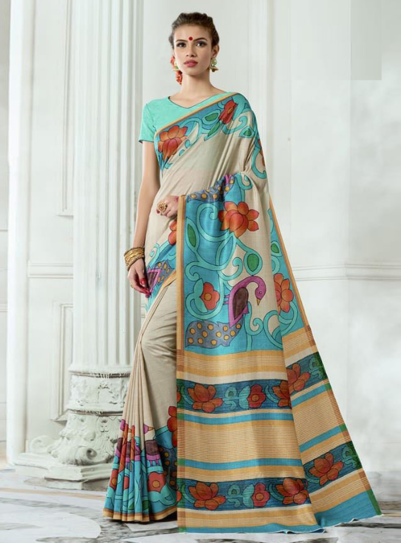 Grey Tussar Silk Saree With Blouse 139970