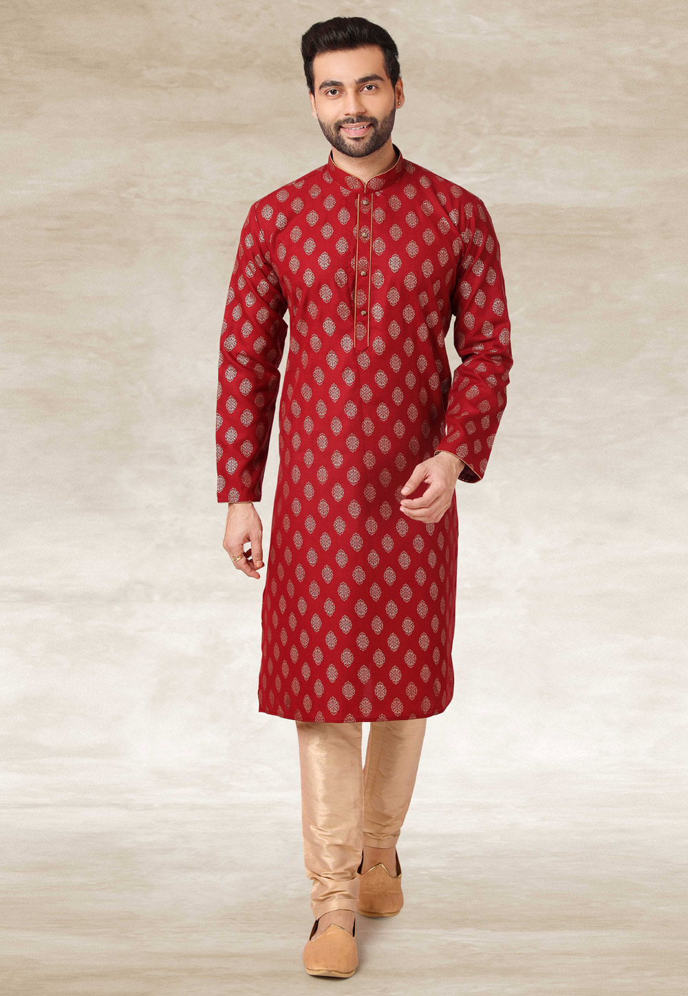 Maroon Cotton Kurta Pajama 240131