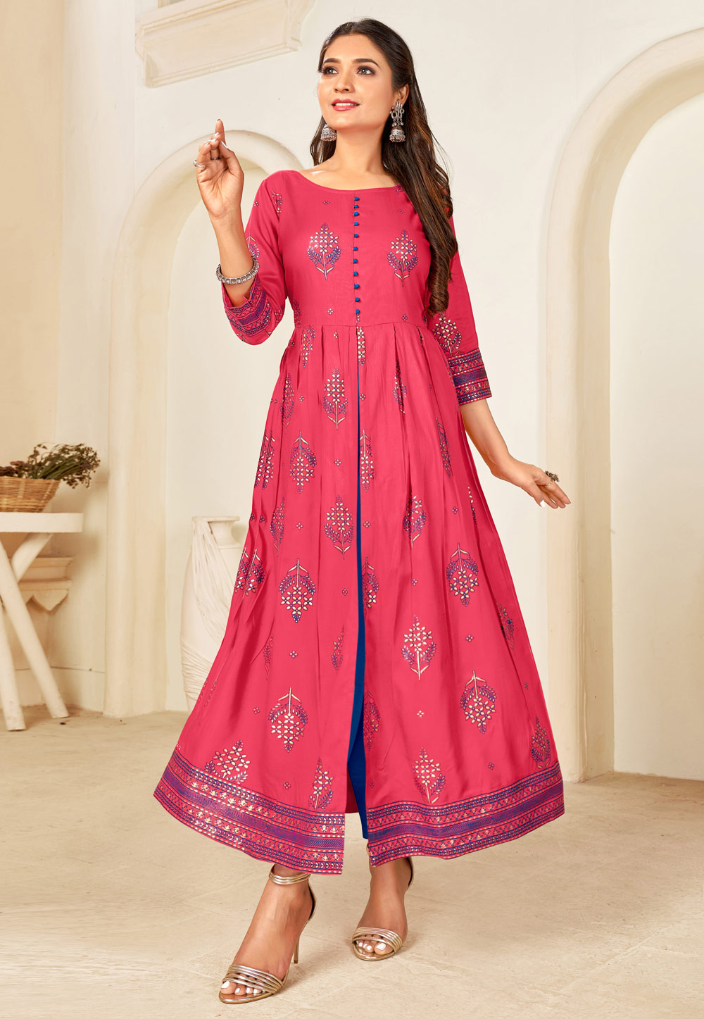 Pink Rayon Gown 244050