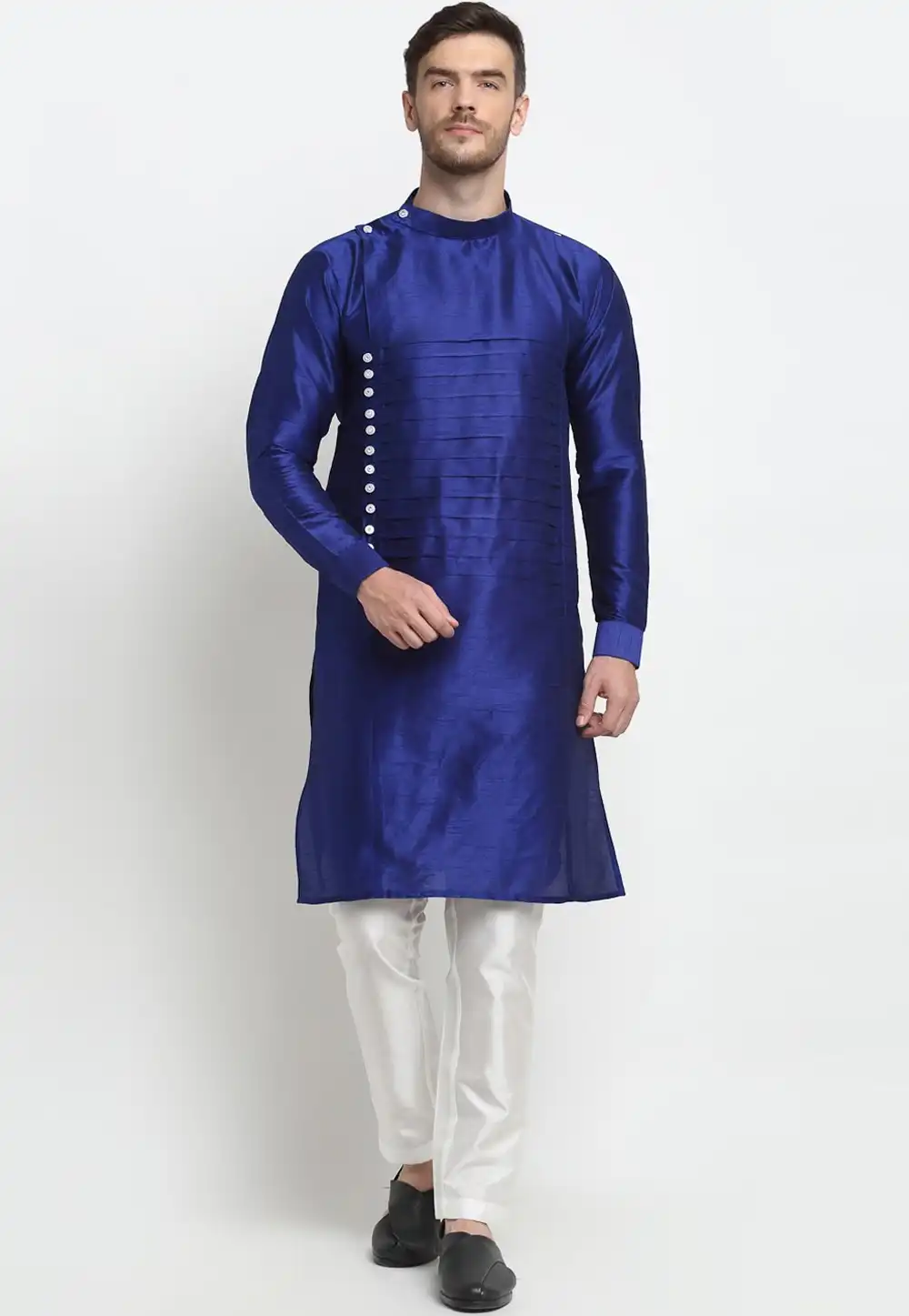 Blue Dupion Silk Kurta Pajama 240873