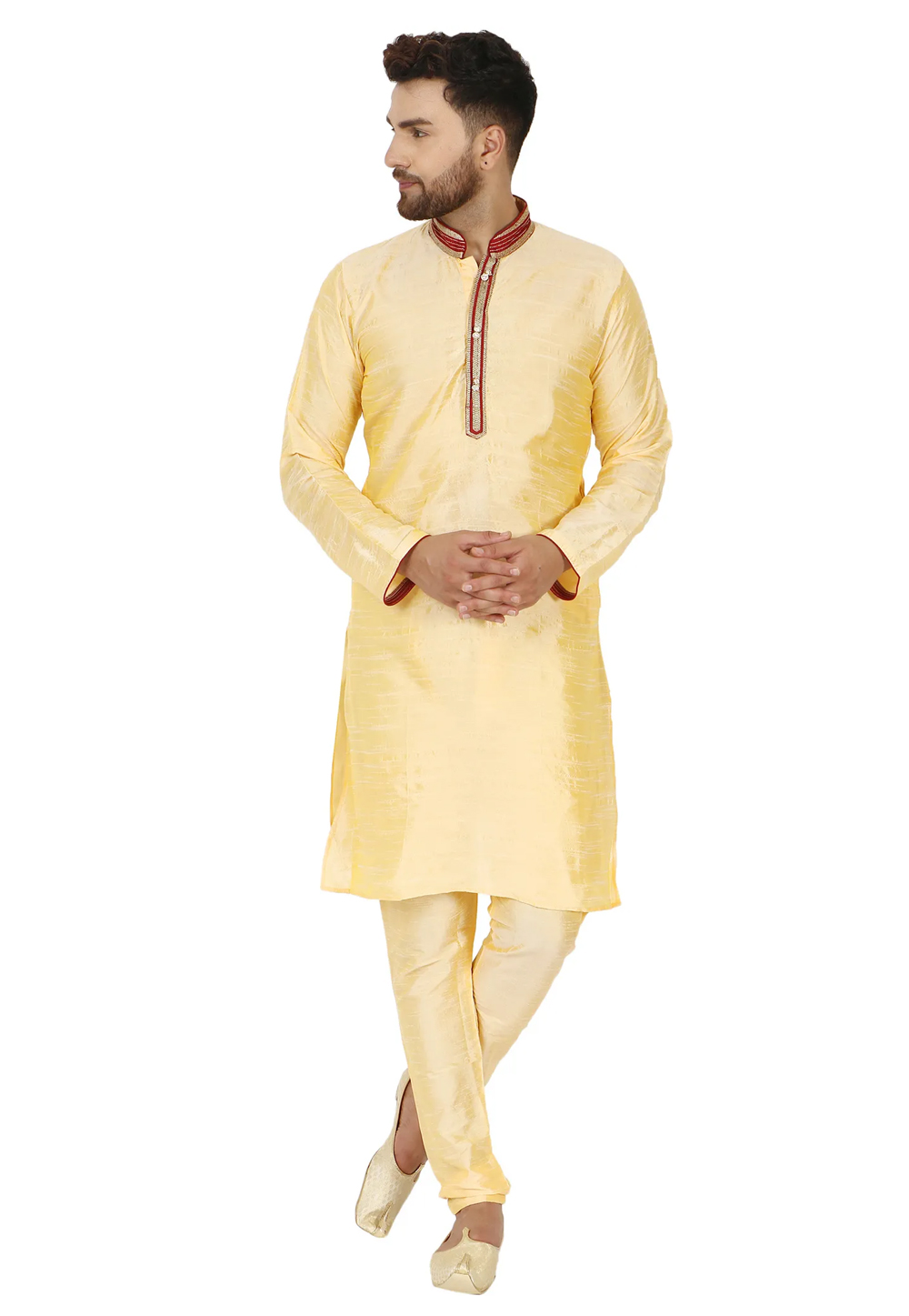 Beige Dupion Silk Kurta Pajama 240889