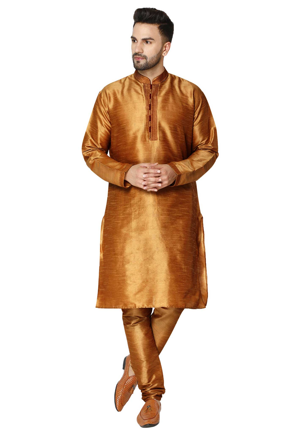 Brown Dupion Silk Kurta Pajama 240899